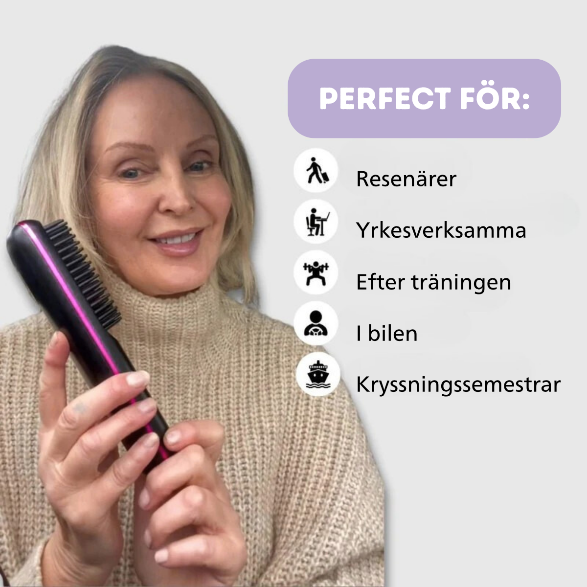 Nuvéra™ AirBrush PRO - Portabel värmeborste för perfekt hår var du än är